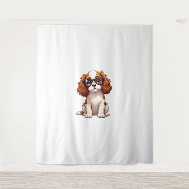 Tapete De Parede Um cachorro bonito Rei Charles Spaniel (Frente)