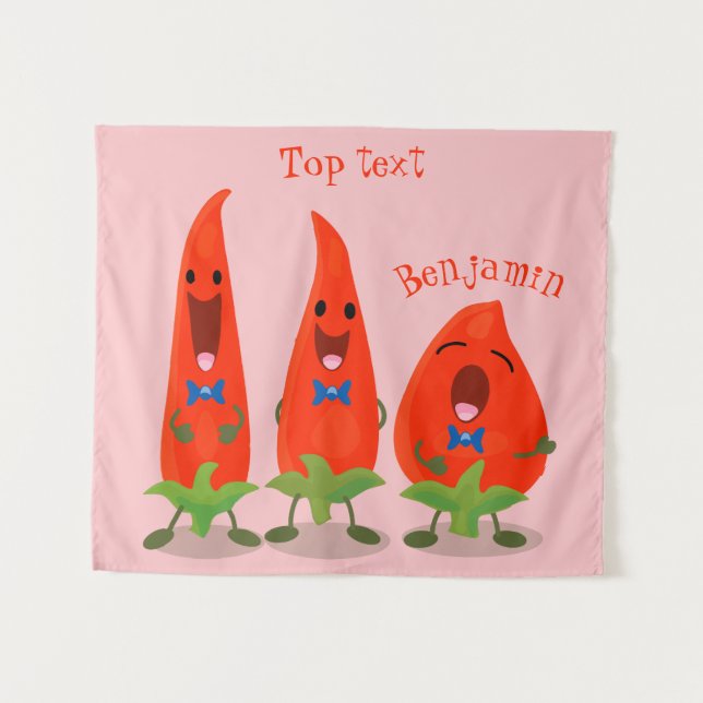 Tapete De Parede Um desenho animado de pimentões cantando pimentões (Frente (Horizontal))