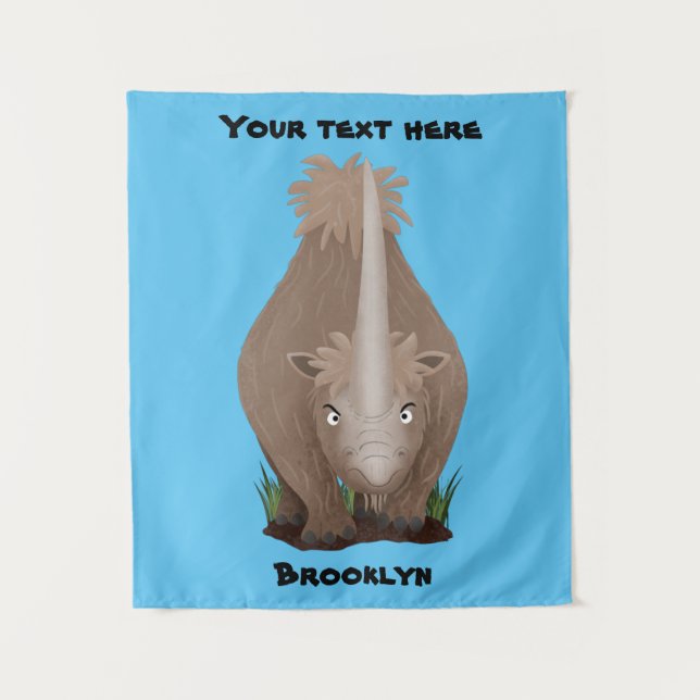 Tapete De Parede Um desenho animado de Rinoceronte elasmotherium (Frente)