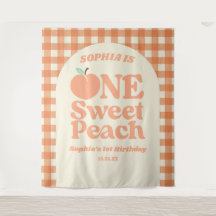 Um Doce Peach Orange Primeiro Partido primeiro ani
