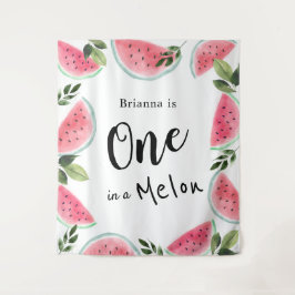 Tapete De Parede Um em um Melão Aquarela Melancia 1º Aniversário 