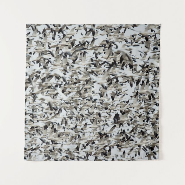 TAPETE DE PAREDE UM ENORME FLOCK DENSO DE GÊNESE DE NEVE VOA JUNTO  (Frente)