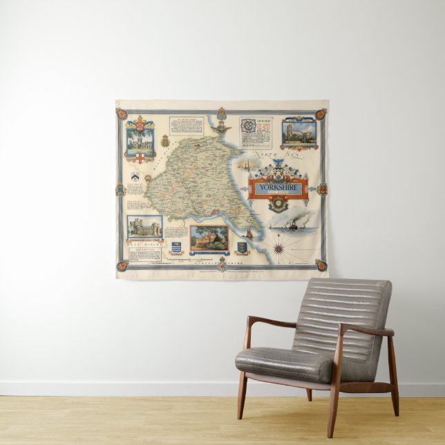 Tapete De Parede Um mapa de Yorkshire: Equitação do leste (In Situ (Horizontal))