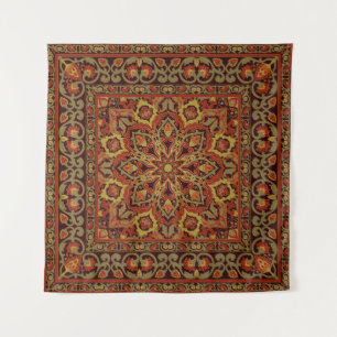 Tapete De Parede Um ornamento floral oriental com armação. Padrã