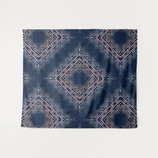 Tapete De Parede Um ornamento oriental azul. (Frente (Horizontal))