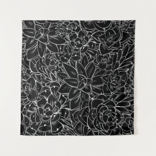 Tapete De Parede Um padrão sem costura suculento. Floral vintage de
