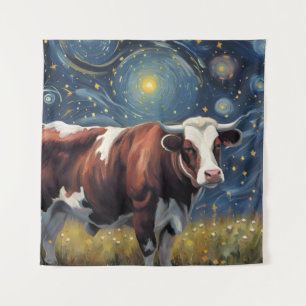 Tapete De Parede Um Touro na Noite Estrelada
