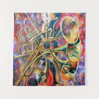 Uma pintura a óleo na canvas. Música, a garota me 
