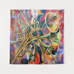Tapete De Parede Uma pintura a óleo na canvas. Música, a garota me 