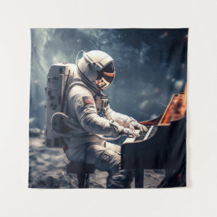 Tapete De Parede Uma Sinfonia para as Estrelas Piano astronauta n