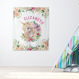 Tapete De Parede Unicorn Floral
