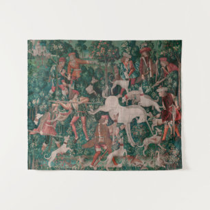 Tapete De Parede Unicorn Hunt Medieval Art, Unicórnio Se Defende