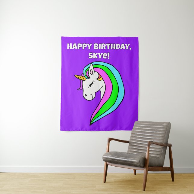 Tapete De Parede Unicórnio Arco-Íris Personalizado (In Situ)