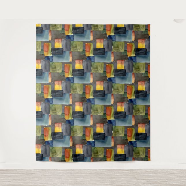 Tapete De Parede Unique blocked colors seamless pattern (Frente)