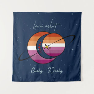 Tapete De Parede Universo da Órbita do Amor Bandeira Lesbiana do So