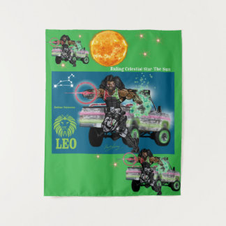 Tapete De Parede Universo do Zodíaco -Leão-Bandeira de Festa Tapeça