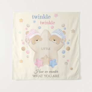 Tapete De Parede Ursinho de Revelação do Sexo do Bebê Twinkle Twink