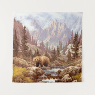 Tapete De Parede Urso Grizzly nas Montanhas Rochosas/Urso AF-006g