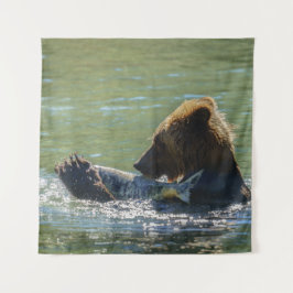 Tapete De Parede Urso Grizzly Pegou Um Salmão