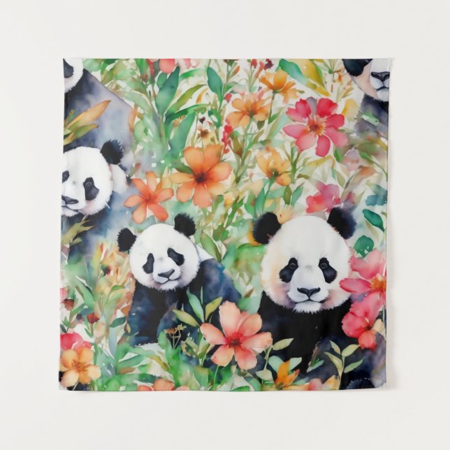 Tapete De Parede Urso Panda de Aquarela (Frente)