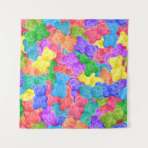 Tapete De Parede Ursos doces e coloridos, doces doces e brilhantes.