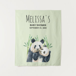 Tapete De Parede Ursos Pandas Fofos se Abraçando Churrasco de Bebê