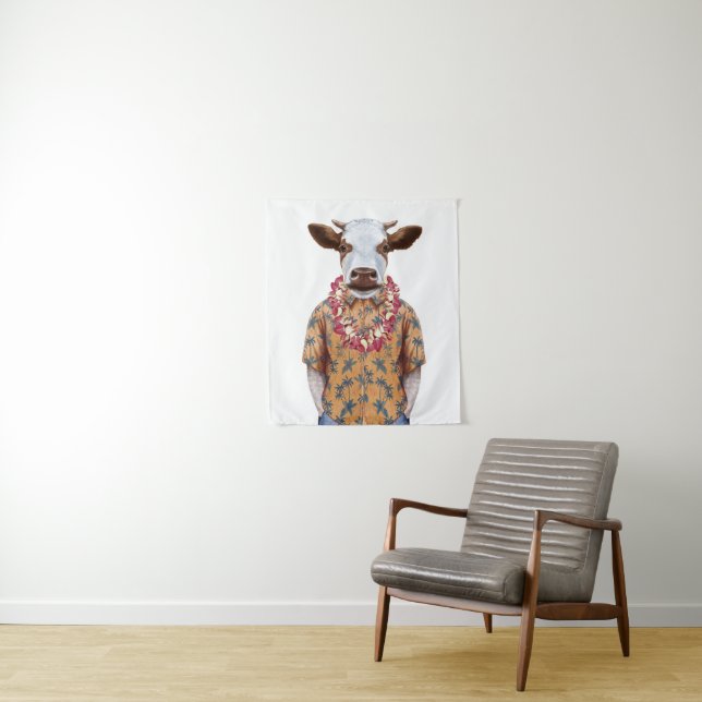 Tapete De Parede Vaca de Camisa Havaiana (In Situ)