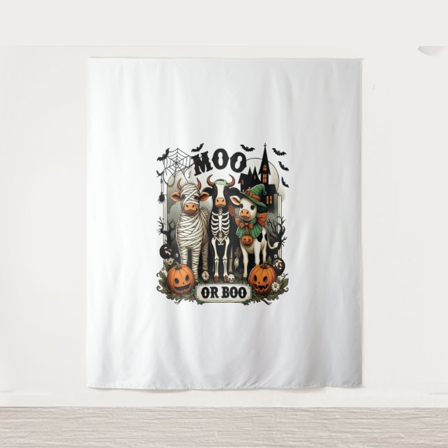 Tapete De Parede Vaca de Moo ou Boo Halloween (Frente)