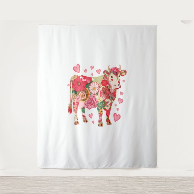 Tapete De Parede Vaca Floral, Design (Frente)