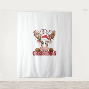 Tapete De Parede Vaca Peek-a-Boo Feliz Natal