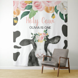 Tapete De Parede Vaca Sagrada Estou Um Gingham Rosa Floral Aniversá