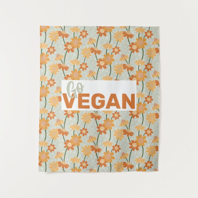 Tapete De Parede Vai Vegan! Flores retrorreflectoras bonito mudas n (Frente)