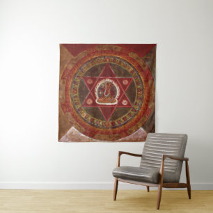 Tapete De Parede Vajrayogini se posiciona em dois triângulos vermel