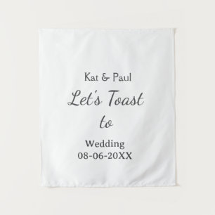 Tapete De Parede Vamos brindar ao casamento nome data casal simples