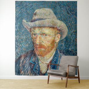 Tapete De Parede Van Gogh - Autorretrato com um chapéu de feltro de