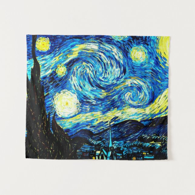 Tapete De Parede Van Gogh - Noite Estrelada, (Frente (Horizontal))