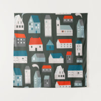 Várias pequenas casas. Estilo de corte de papel. P