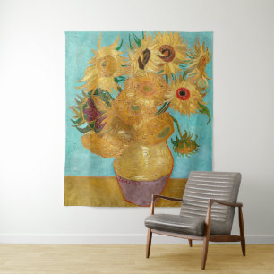 Tapete De Parede Vase com Doze Girassóis   Van Gogh  