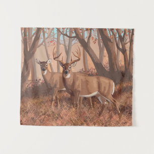 Tapete De Parede Veado De Whitetail Na Floresta - Natureza Do Estil