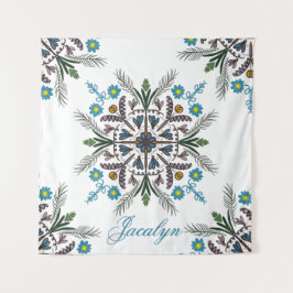 Tapete De Parede Verde Botânico Moderno Boêmia Nome Mandala