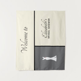 Tapete De Parede Vestido Branco Elegante em Cinza - Chuveiro de Noi