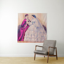 Vestido de moda francês de 1861