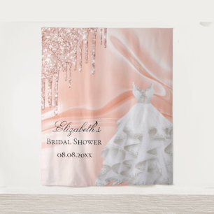 Tapete De Parede Vestido de noiva em rose gold branco para chá de n