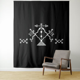 Tapete De Parede Veve Branco de Damballah em Preto