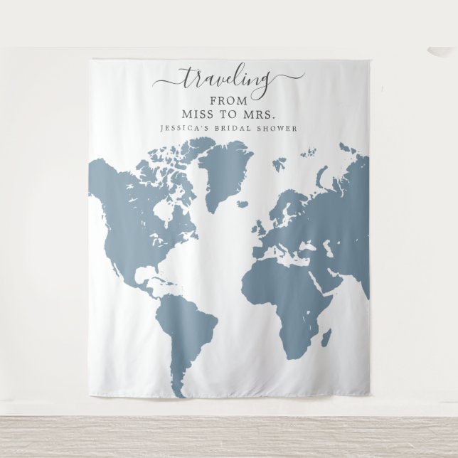 Tapete De Parede Viagem de Miss a Mrs Fundo de Cena de Noiva (Frente)