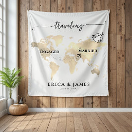 Tapete De Parede Viajando de um Dourado Mapa Envolvido a Casado