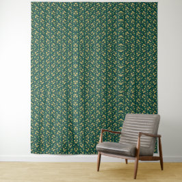 Tapete De Parede Vibrant Green Pattern with Yellow Flowers & Leaves