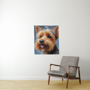 Tapete De Parede Vibrant Pop Pointillism Yorkshire Terrier Art