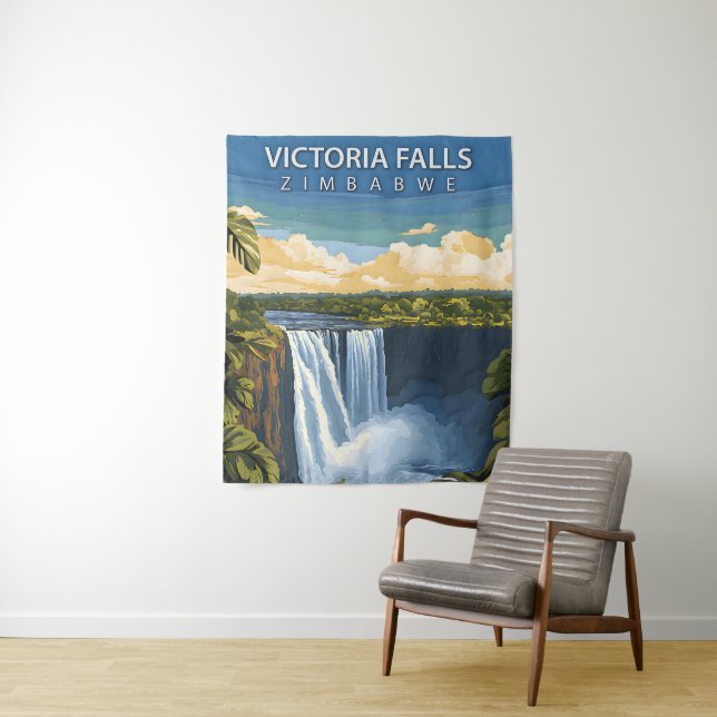 Tapete De Parede Victoria Falls - Poster de viagens Retroativo do Z (In Situ)