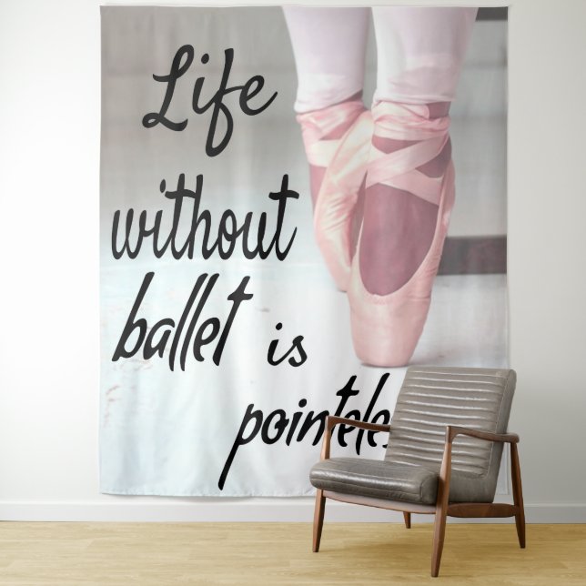 Tapete De Parede Vida sem ballet é sem sentido Sapato de Ponta Rosa (In Situ)